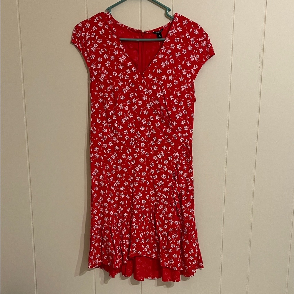 NWT J Crew Red Floral Dress 8P